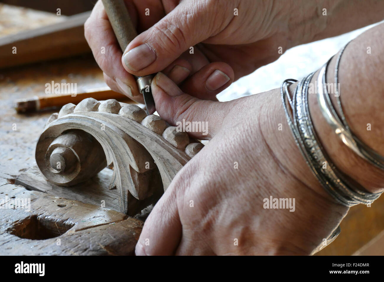 Master wood carvers Stock Photo Alamy