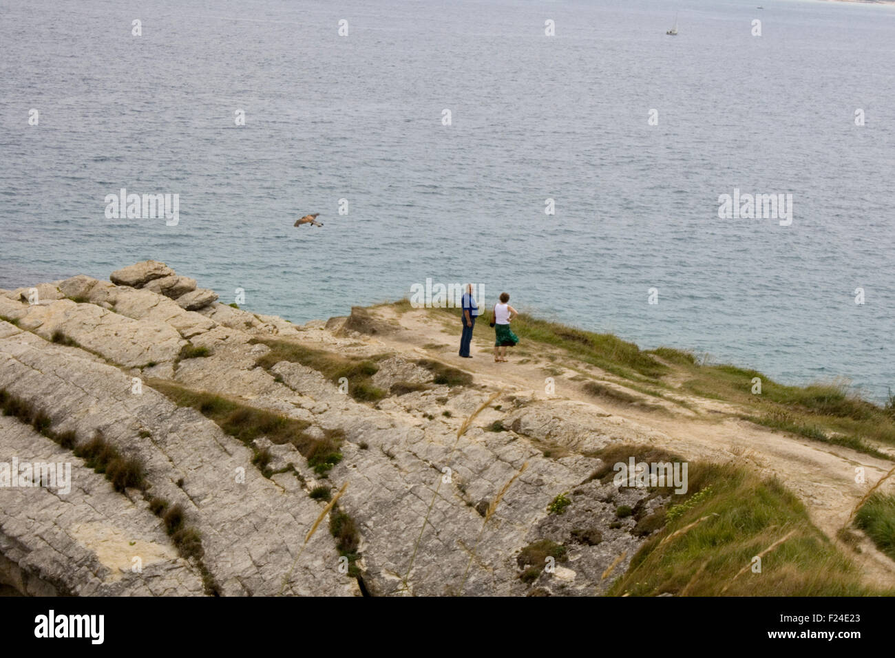 People looking the sea, Santander Cantabrian Sea Stock Photo