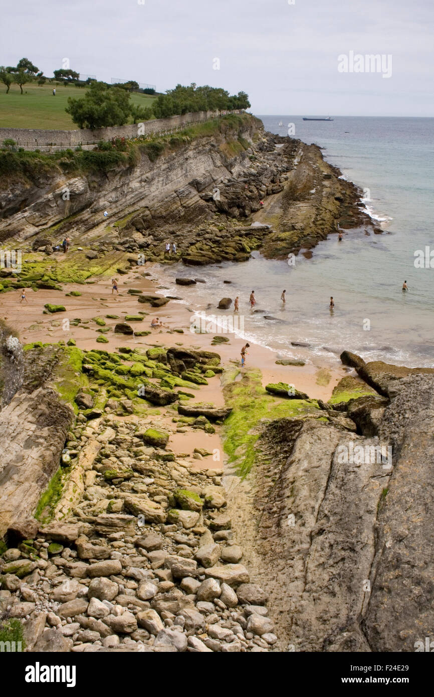 View of Santander beach, Cantabrian Sea Stock Photo