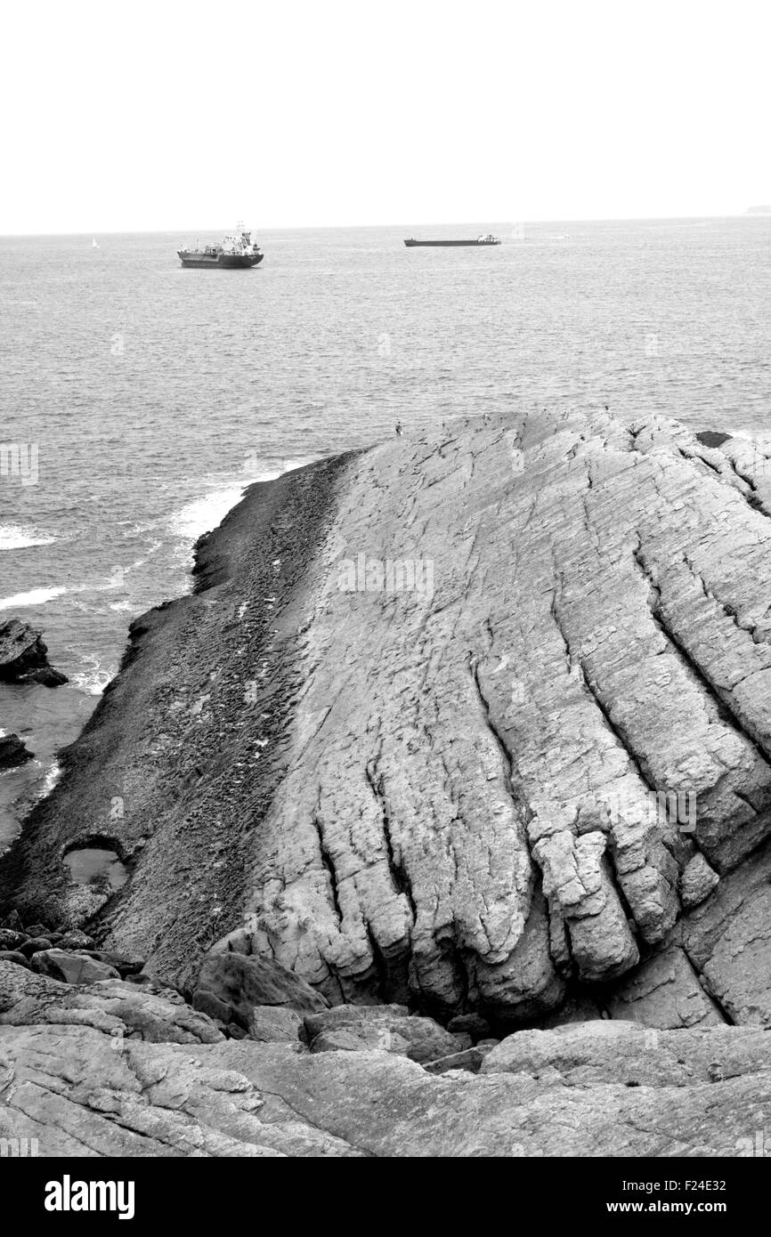 Santander sea, Cliff in the Cantabrian Sea Stock Photo