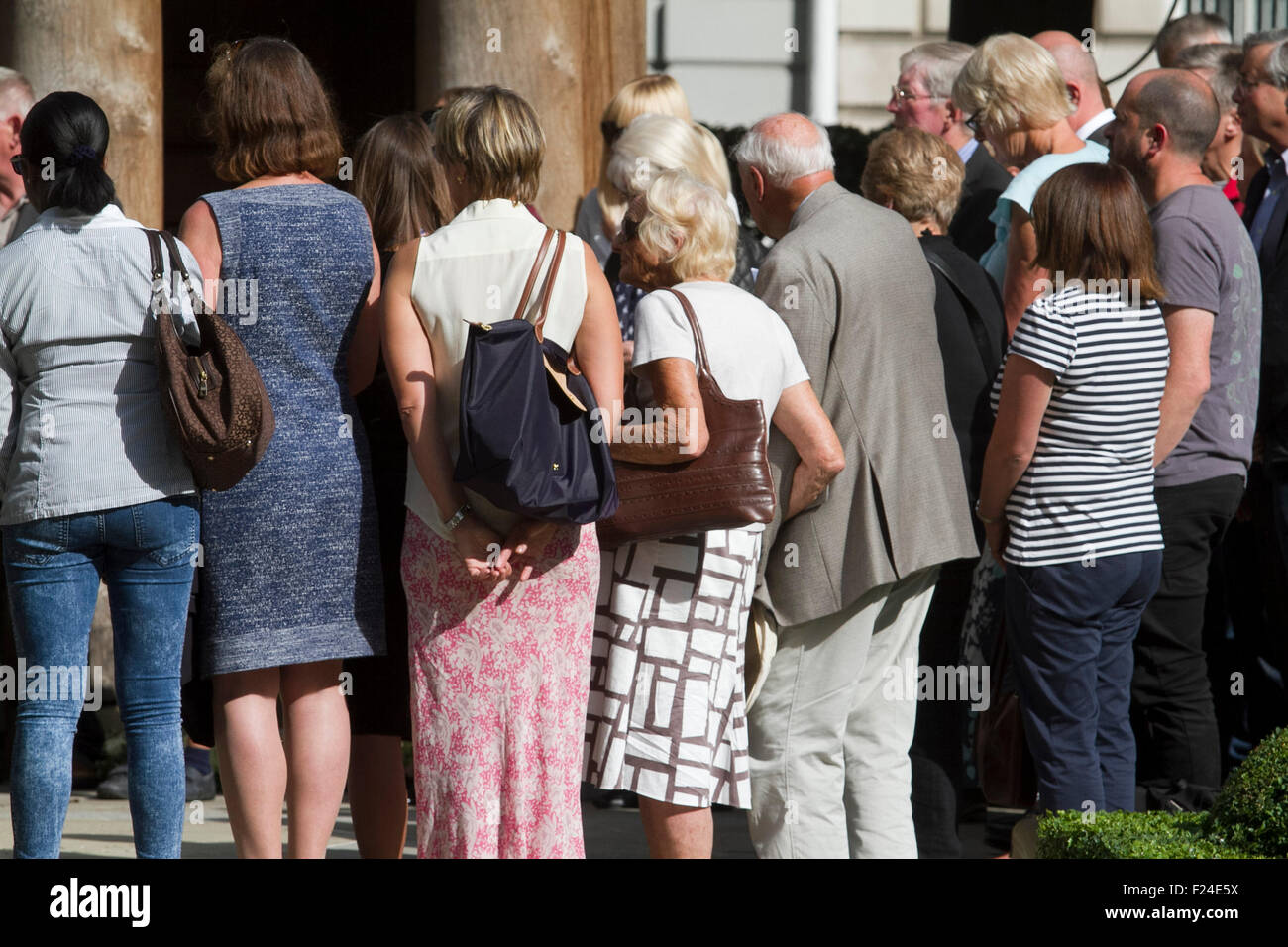 London, UK. 11th September, 2015. British relatives  at the London memorial  for the  victims  on the 14 th anniversary of the 911 terrorist attacks in New York and Washington DC. Credit:  amer ghazzal/Alamy Live News Stock Photo