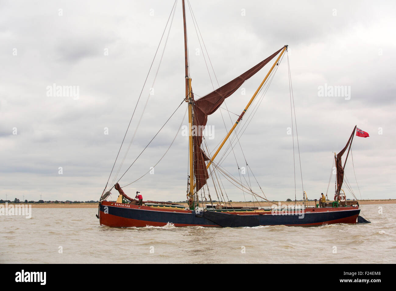 Traditional wooden Smack fishing boats off Brightlingsea, Essex, UK