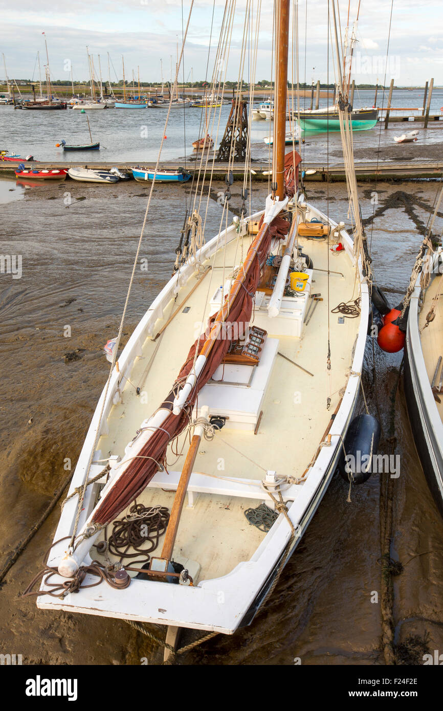 Traditional wooden Smack fishing boats in Brightlingsea, Essex, UK. Stock Photo