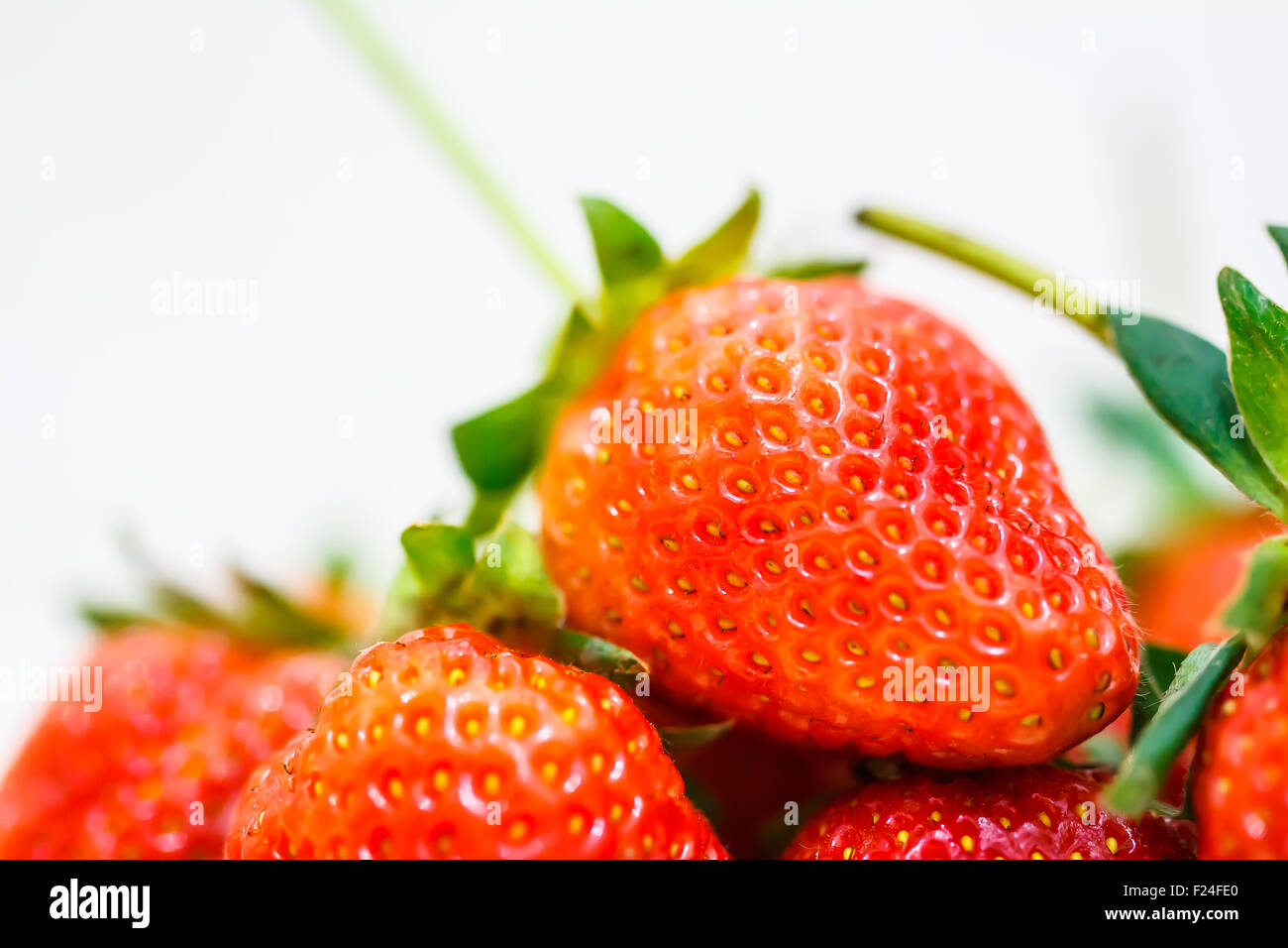 Strawberry berries on a white background Stock Photo - Alamy