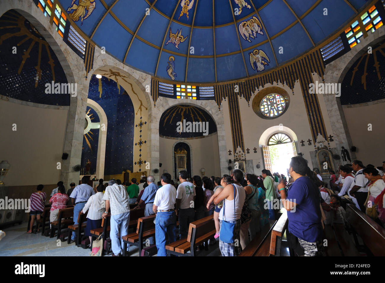 (Catedral de Nuestra Senora de la Soledad) or (Acapulco Cathedral) on the Zocalo (town square) Acapulco, Mexico. Stock Photo