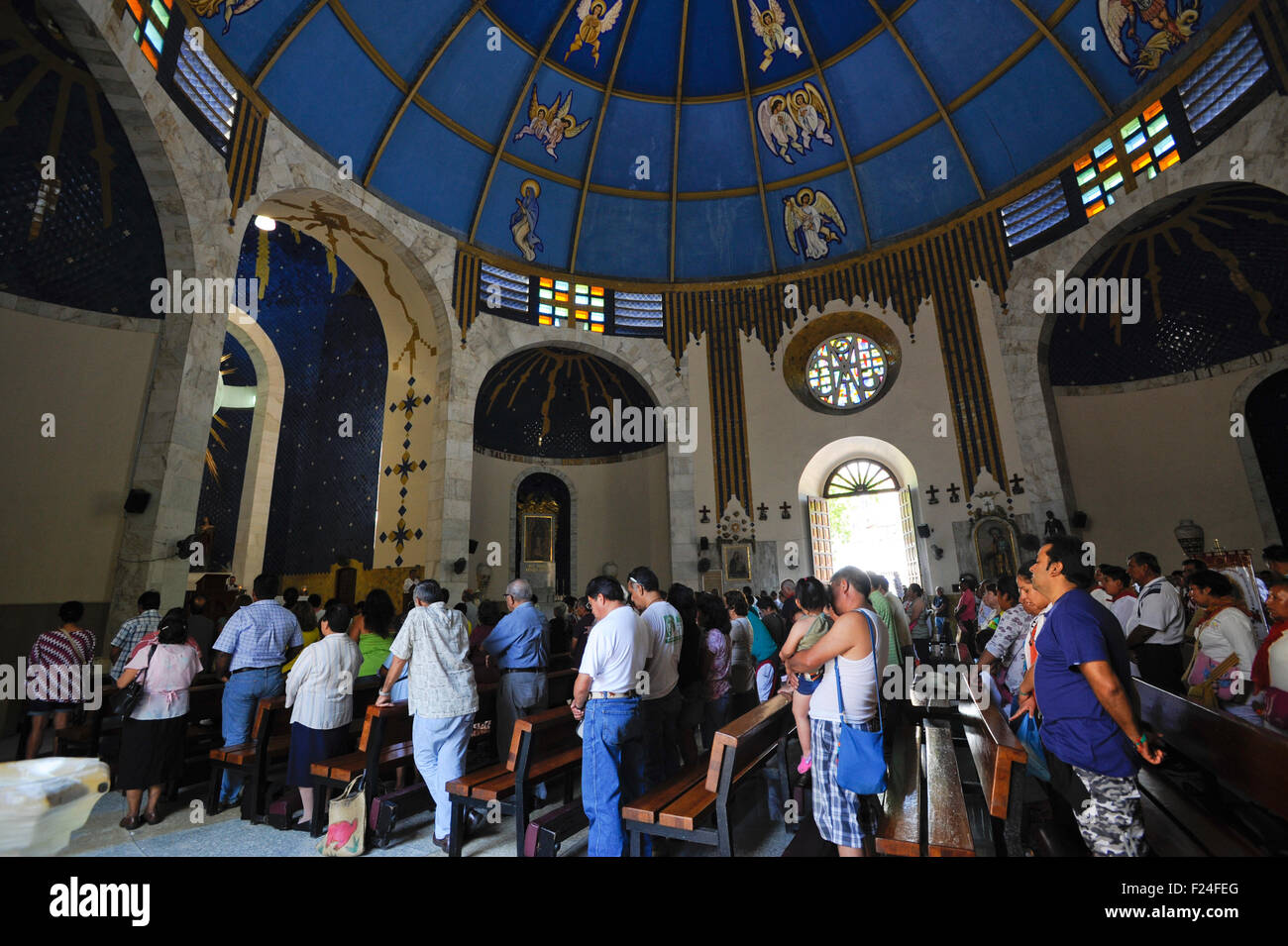 (Catedral de Nuestra Senora de la Soledad) or (Acapulco Cathedral) on the Zocalo (town square) Acapulco, Mexico. Stock Photo