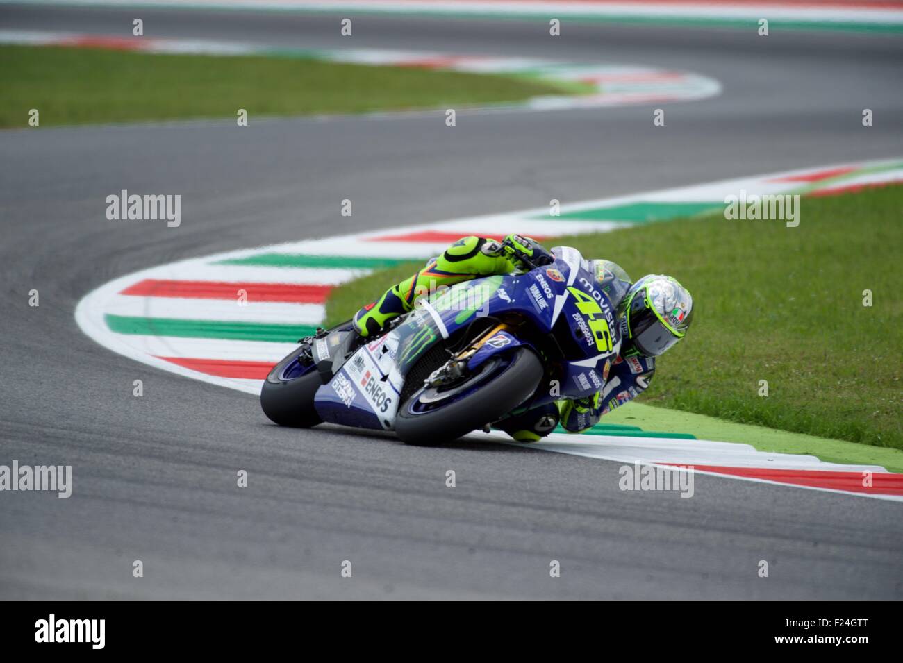 Mugello Circuit, Italy 30th May 2015. Valentino Rossi the Movistar Yamaha rider during qualifying for the Gran Premio D'Italia a Stock Photo