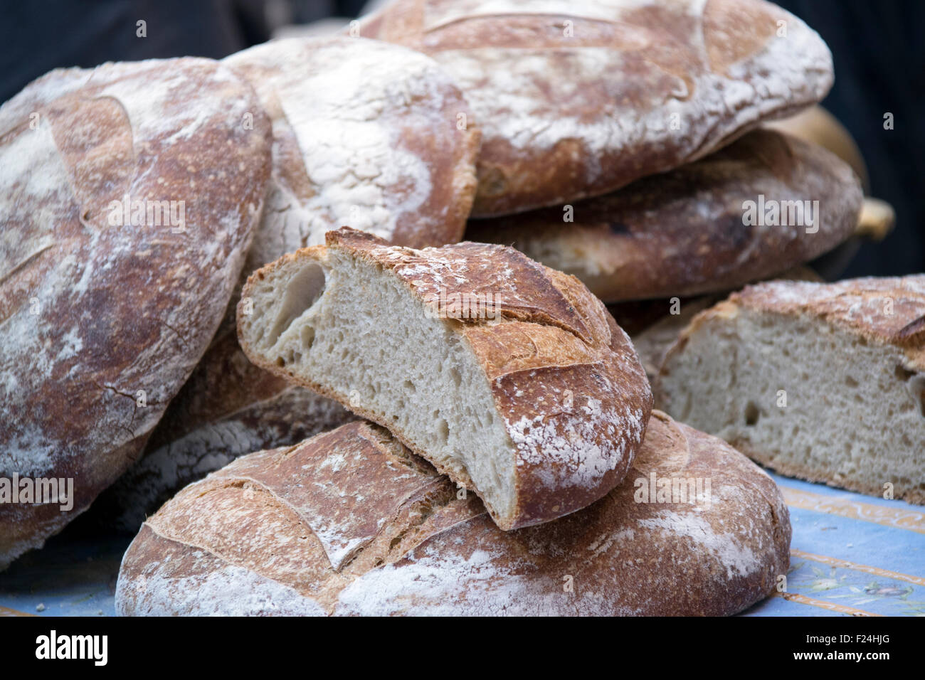 Local rustic French bread typical of the Aquitaine Region Stock Photo