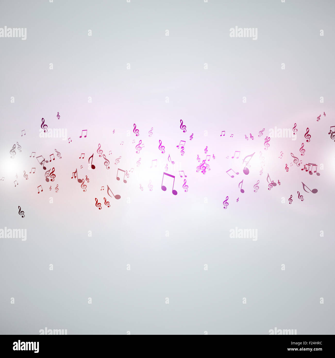 abstract bright background with multicolor music notes Stock Photo