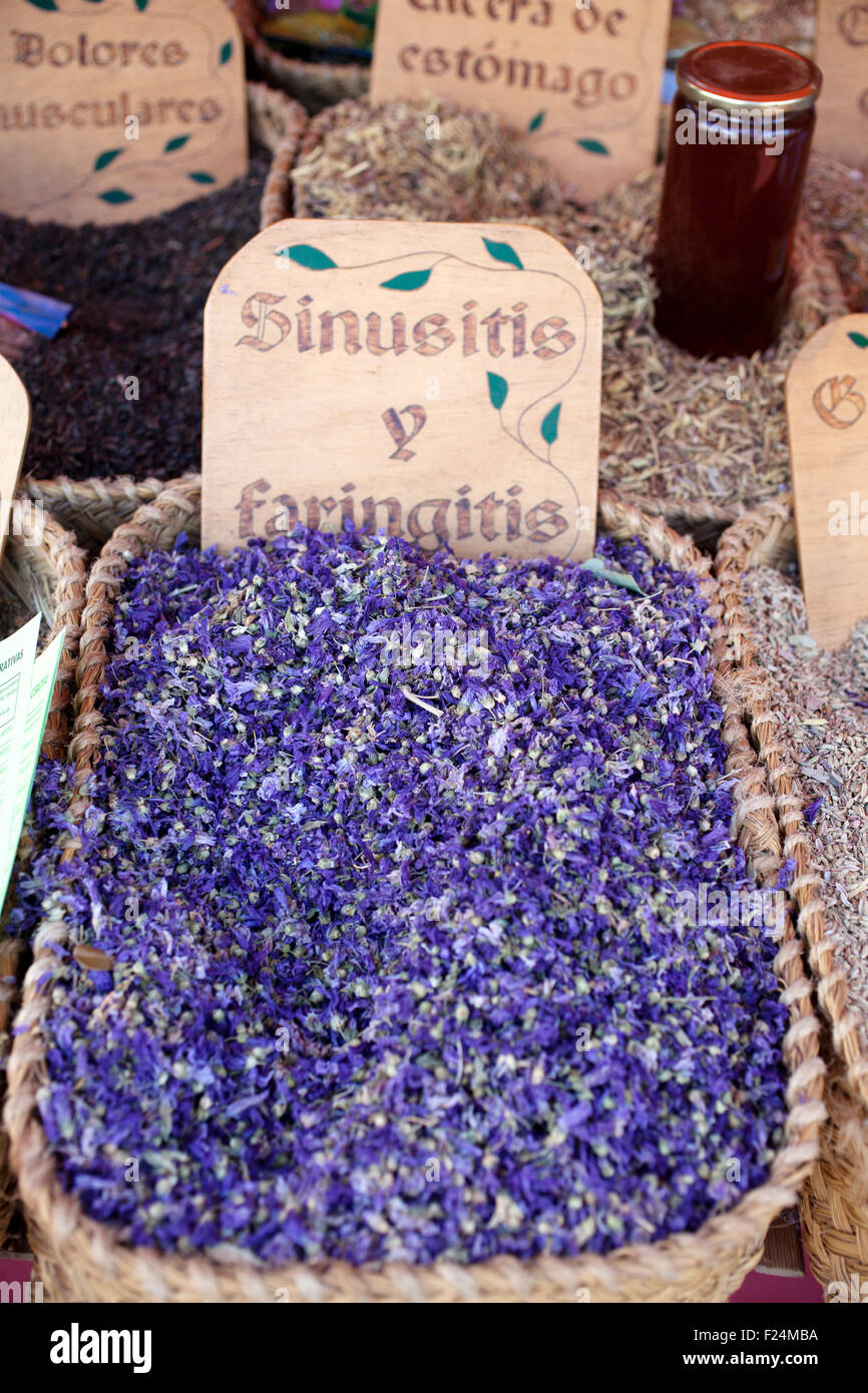 Photo of Herbs in wicker baskets Stock Photo Alamy