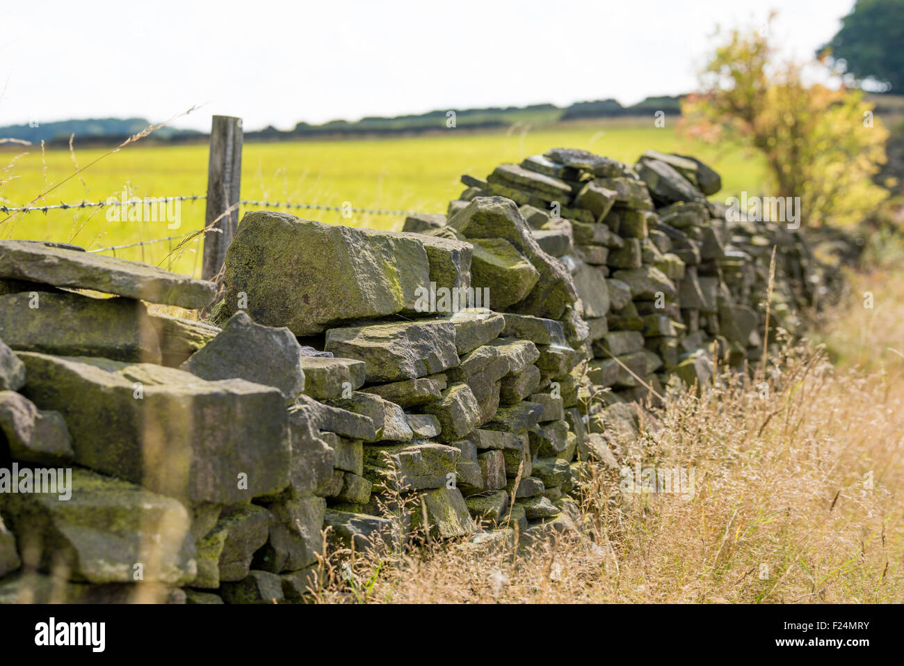 A Dry Stone wall in Matlock Derbyshire UK Stock Photo