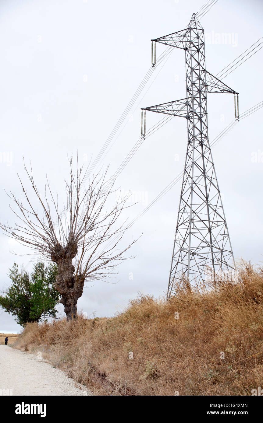 Electric pylon in the spanish countryside Stock Photo - Alamy