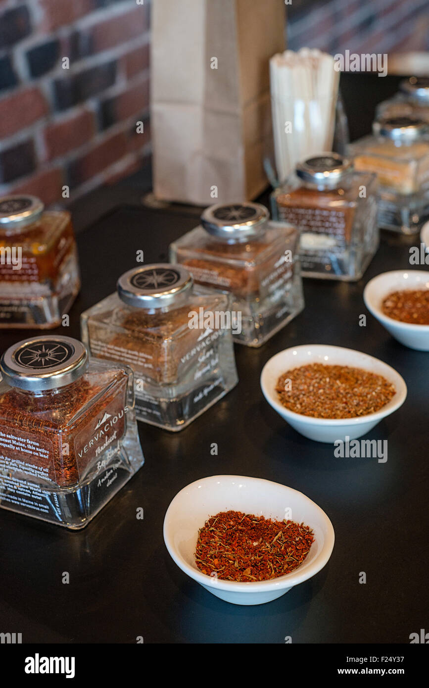 Vervacious herbs and spices shop, Portland, Maine Stock Photo Alamy