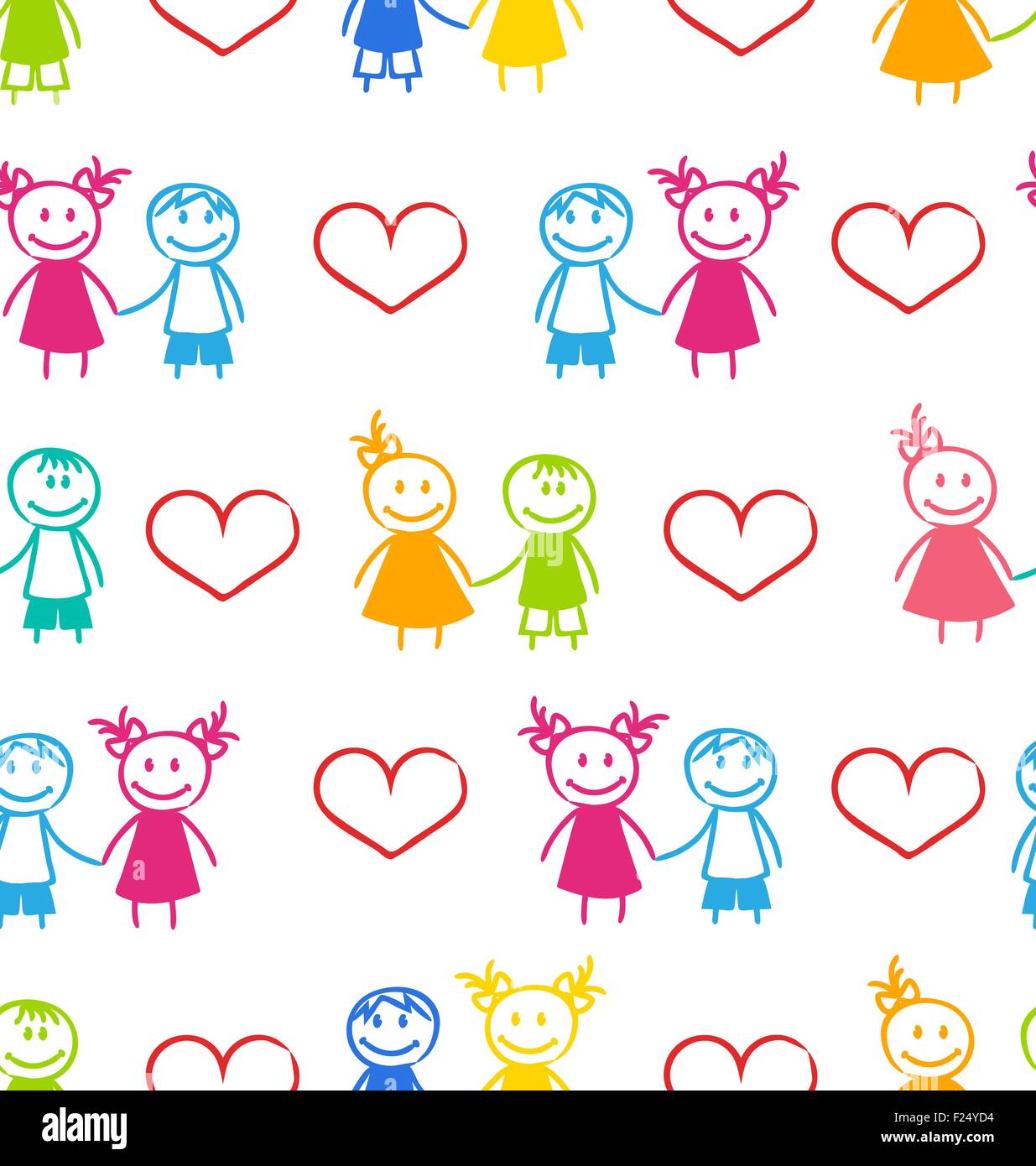 Seamless Romantic Wallpaper with Couple Stock Vector Image & Art - Alamy