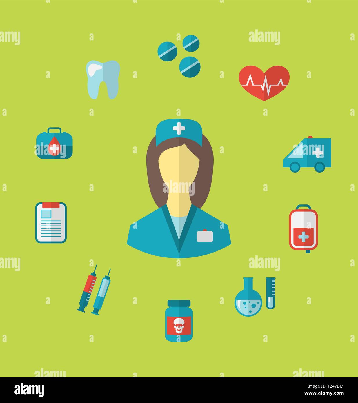 Set trendy medical icons in flat style Stock Vector Image & Art - Alamy