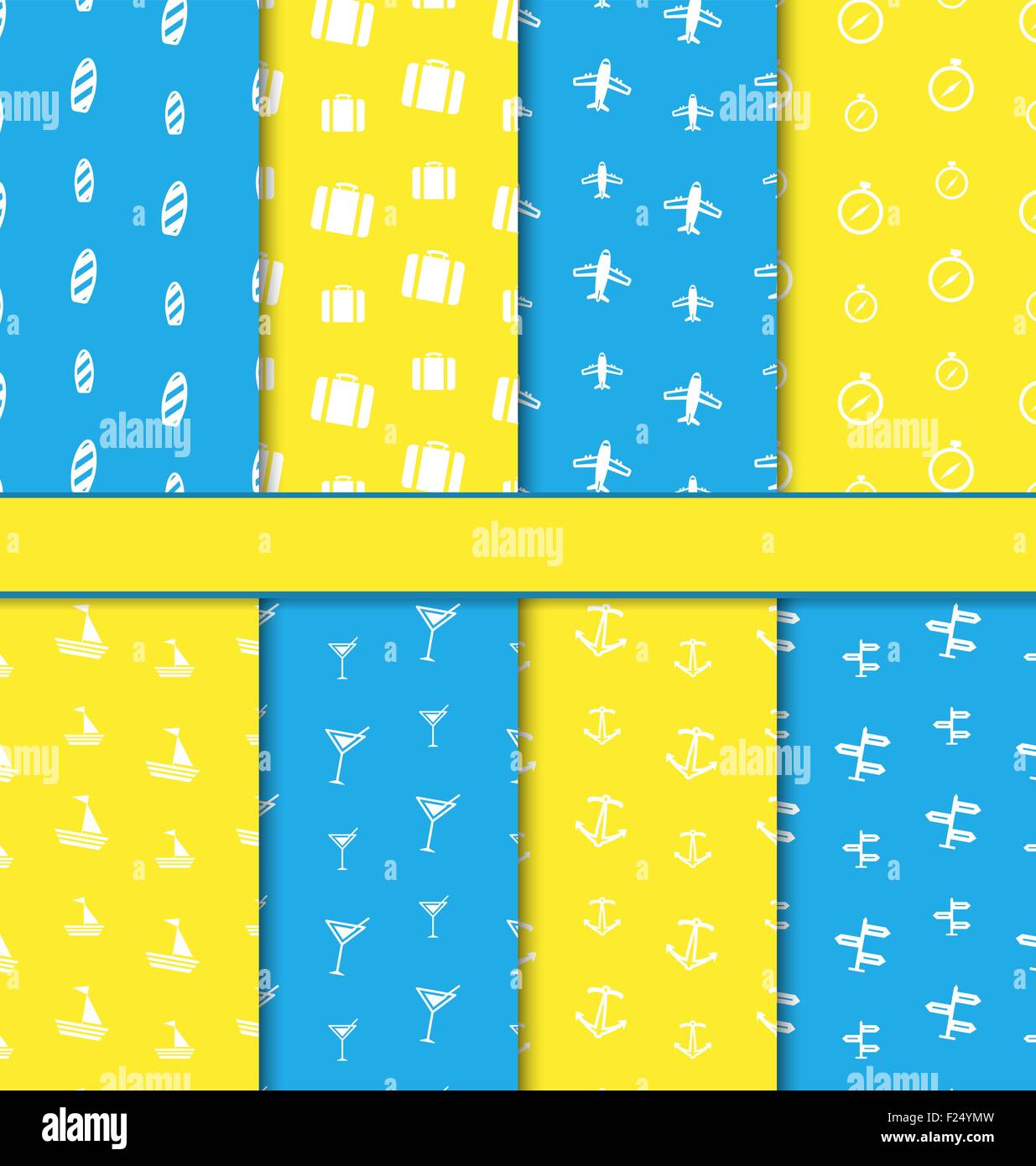 Set Seamless Textures with Nautical Elements Stock Vector Image & Art ...