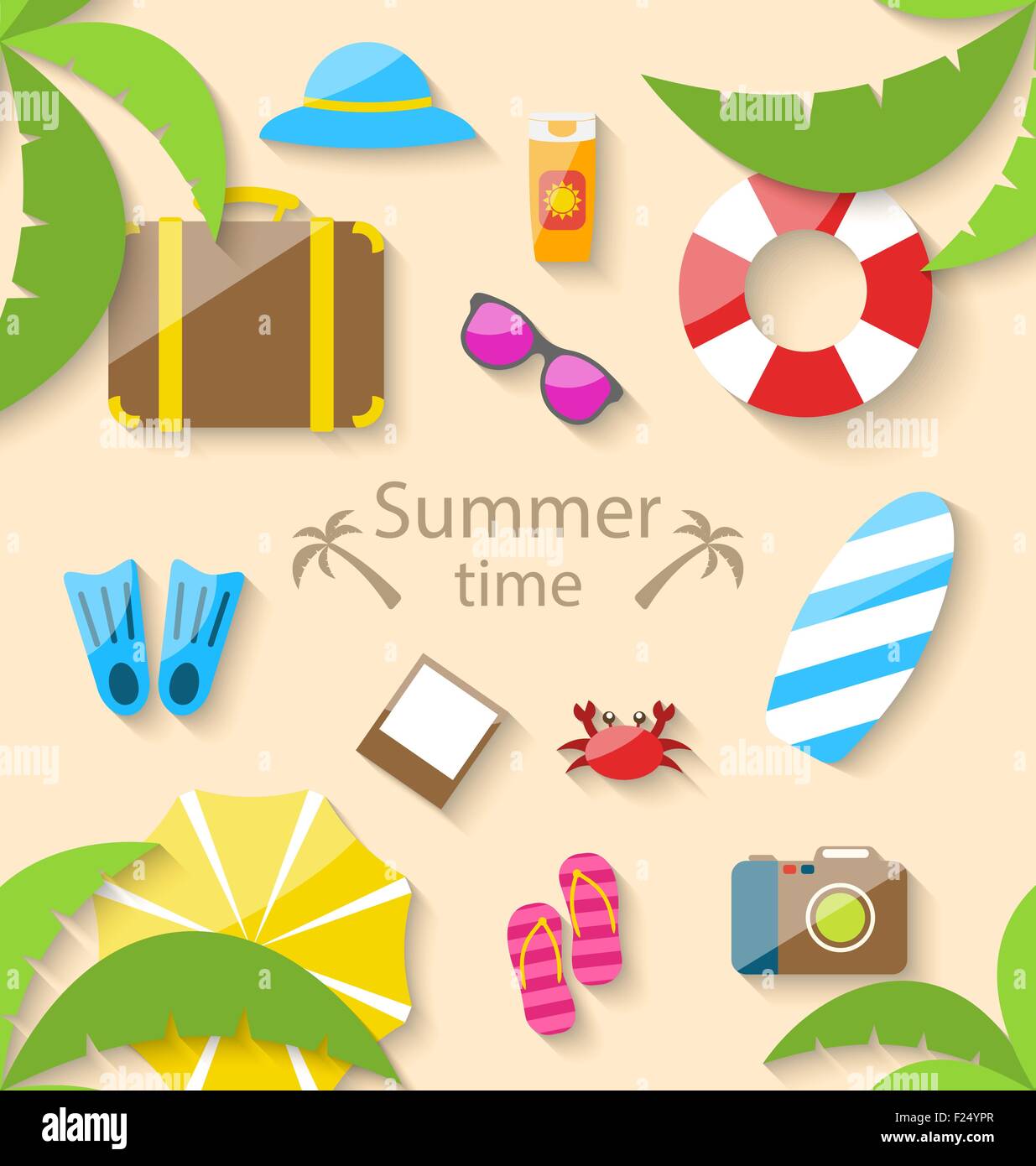 Summer Vacation Time Stock Vector Image & Art - Alamy