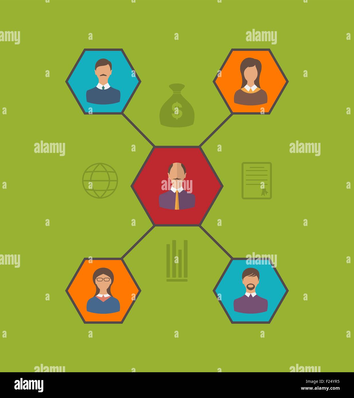 Concept of leadership and team business people. Flat style icon Stock ...