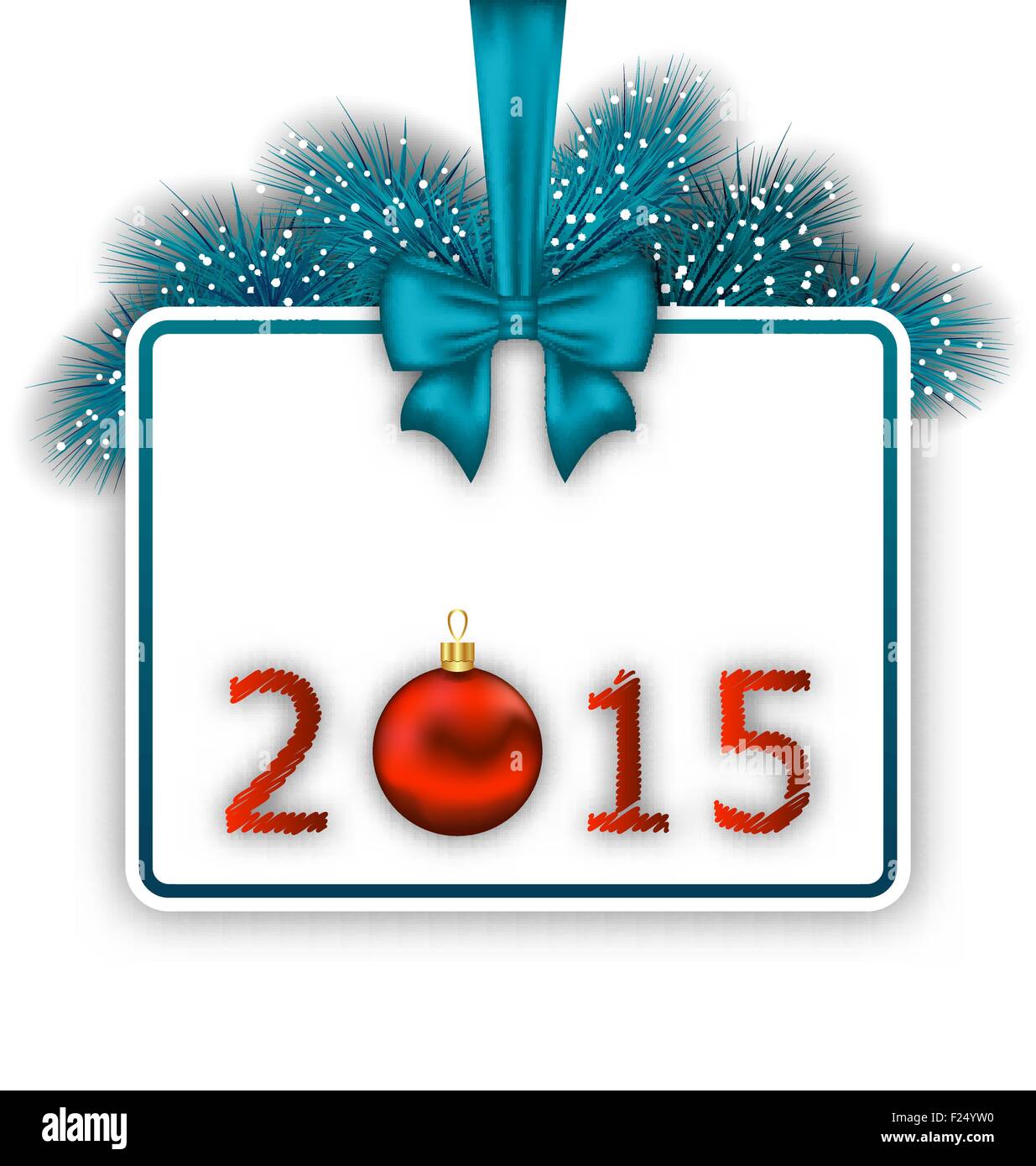 New Year card with realistic fir twigs Stock Vector Image & Art - Alamy