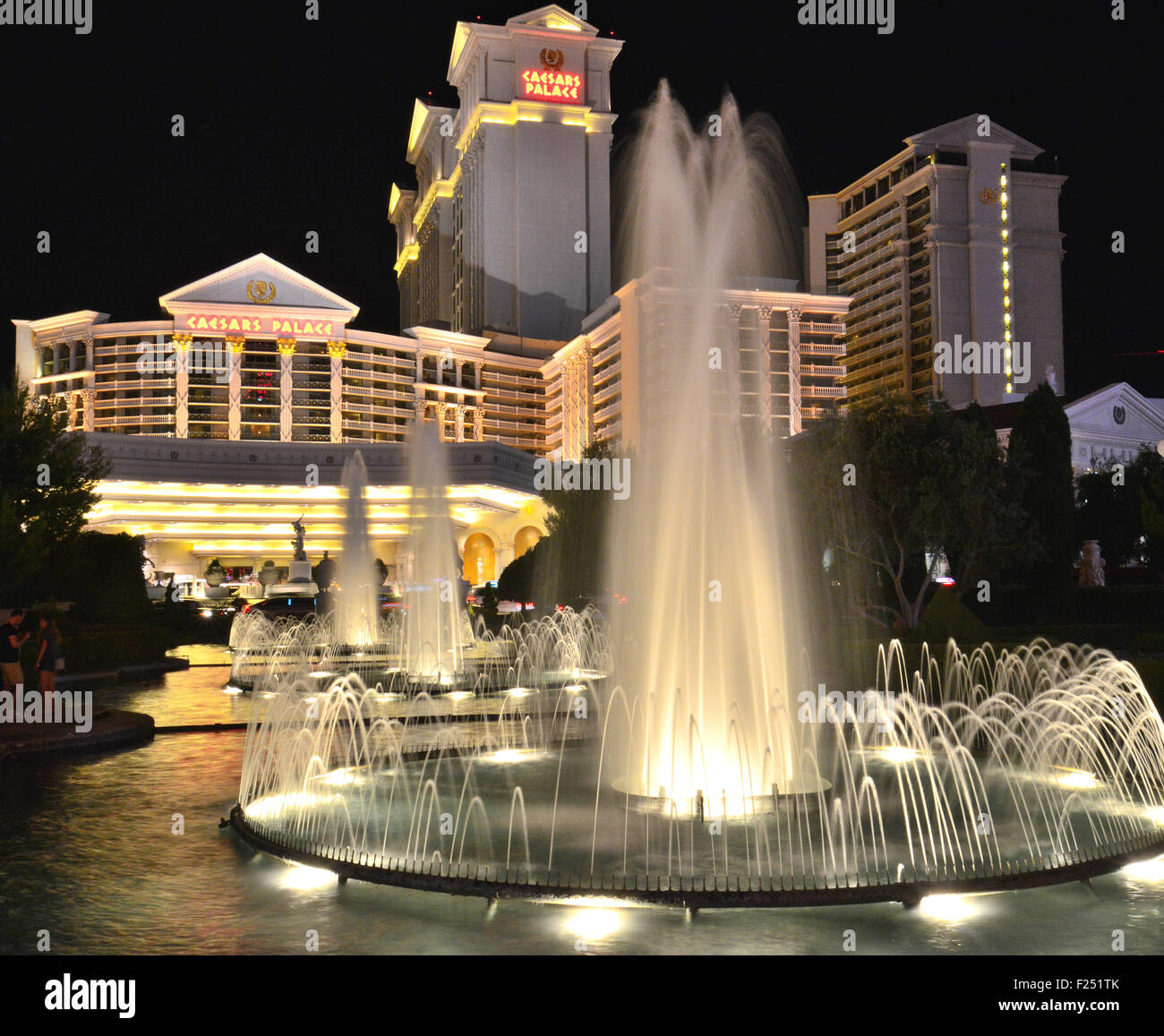 Caesars Palace fountains active on Las Vegas Strip, Casinos & Gaming