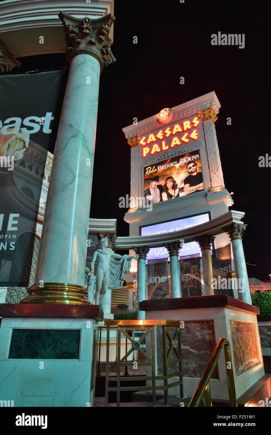 Scenes along the Vegas Strip in front of the famous Caesar's Palace in Las Vegas, Nevada Stock Photo