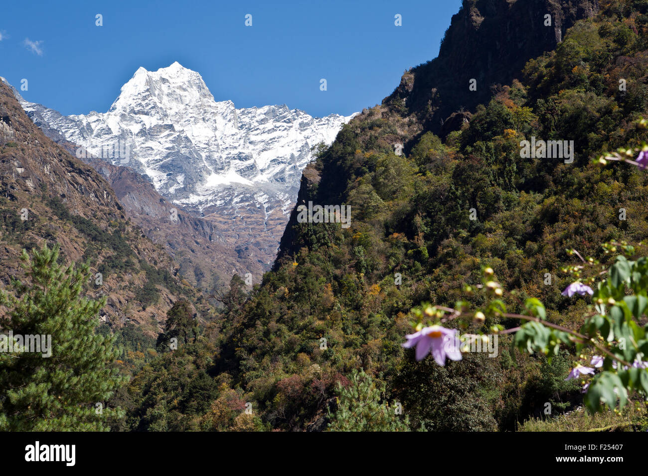 Majestic mountains in Khumbu area Nepal Stock Photo