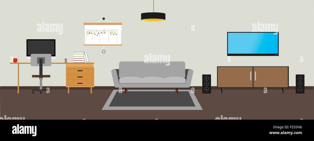 Stylish workspace Stock Vector Images - Alamy