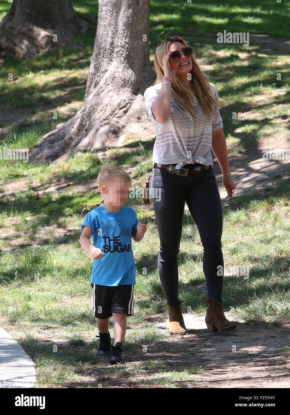 Hilary Duff takes her son Luca to the park in Los Angeles Featuring