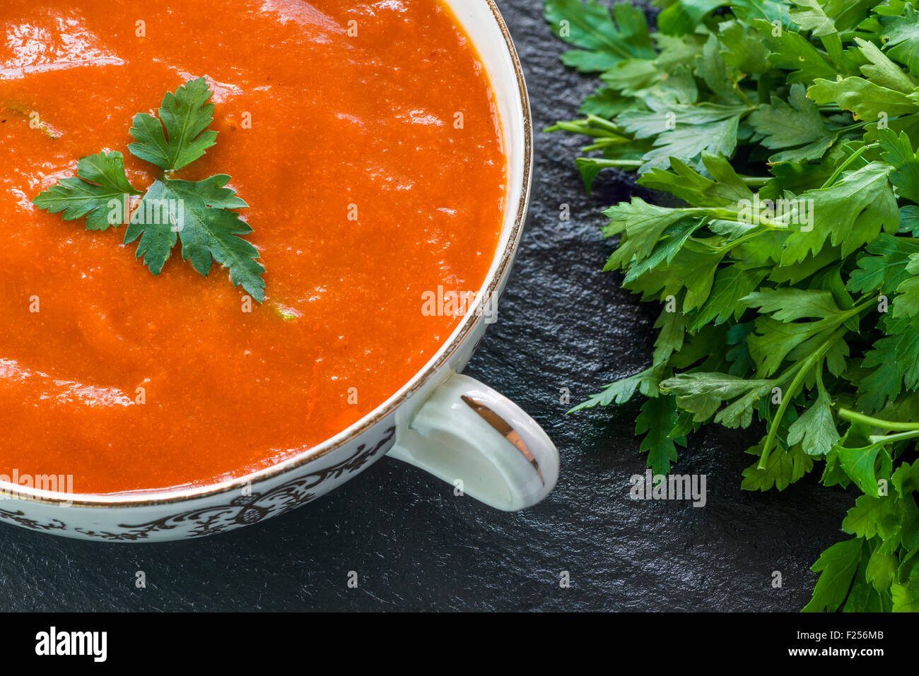 Fresh cream of tomato soup Stock Photo Alamy