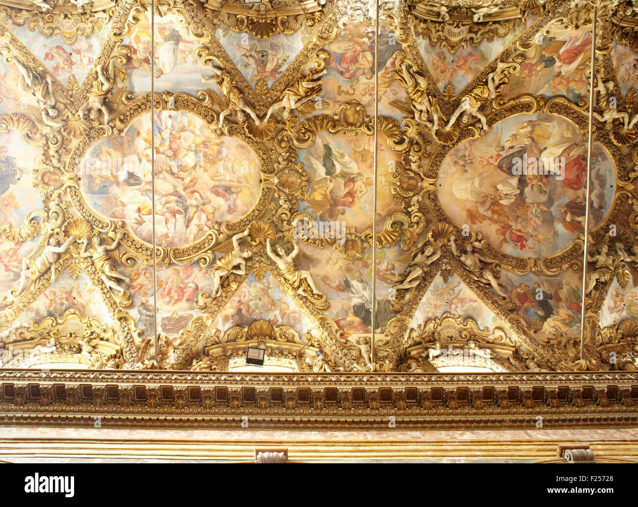 Frescoed ceiling, Palermo cathedral - Itly Stock Photo