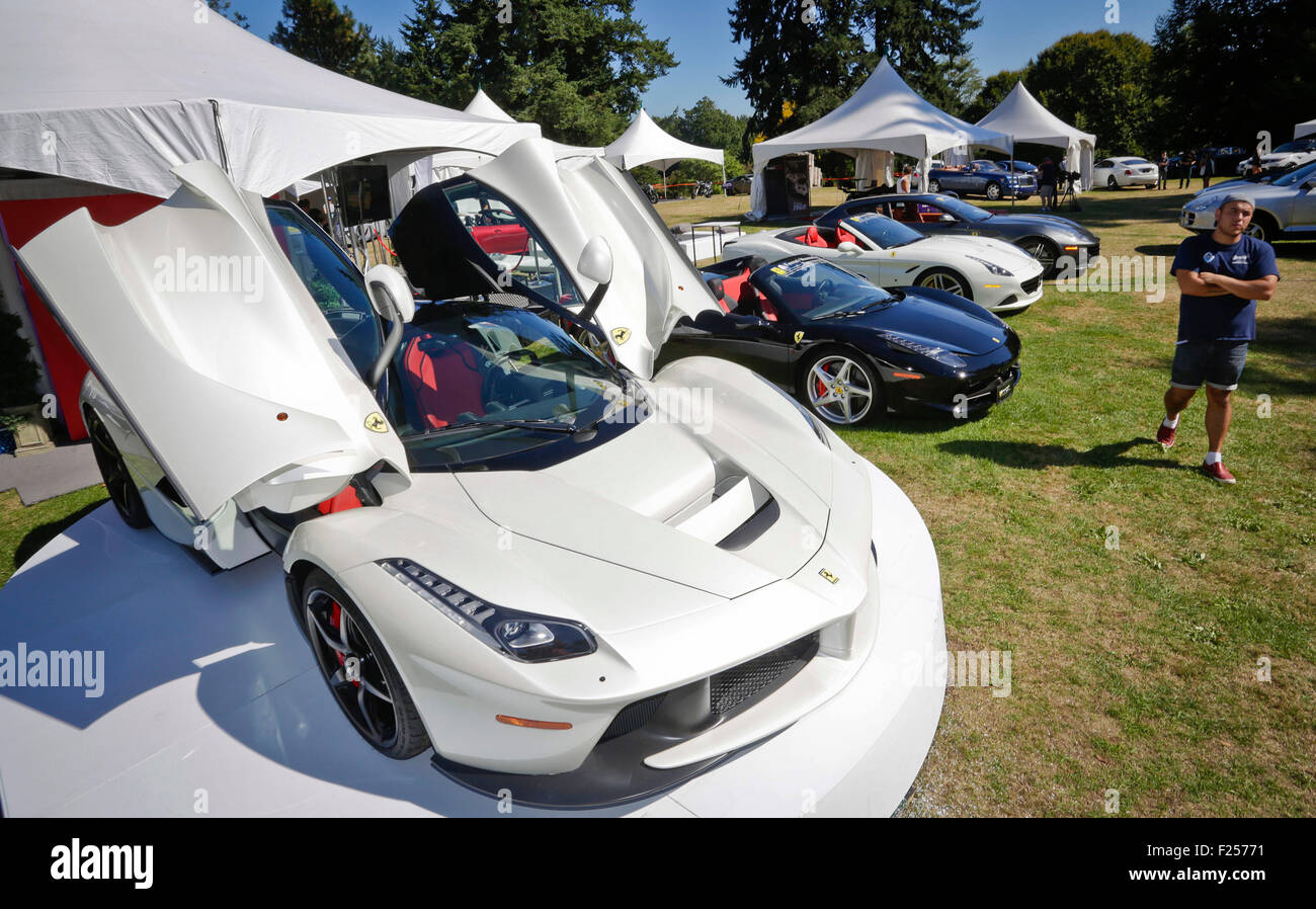 Vancouver, Canada. 11th Sep, 2015. Various super cars are shown at the luxury and super car show