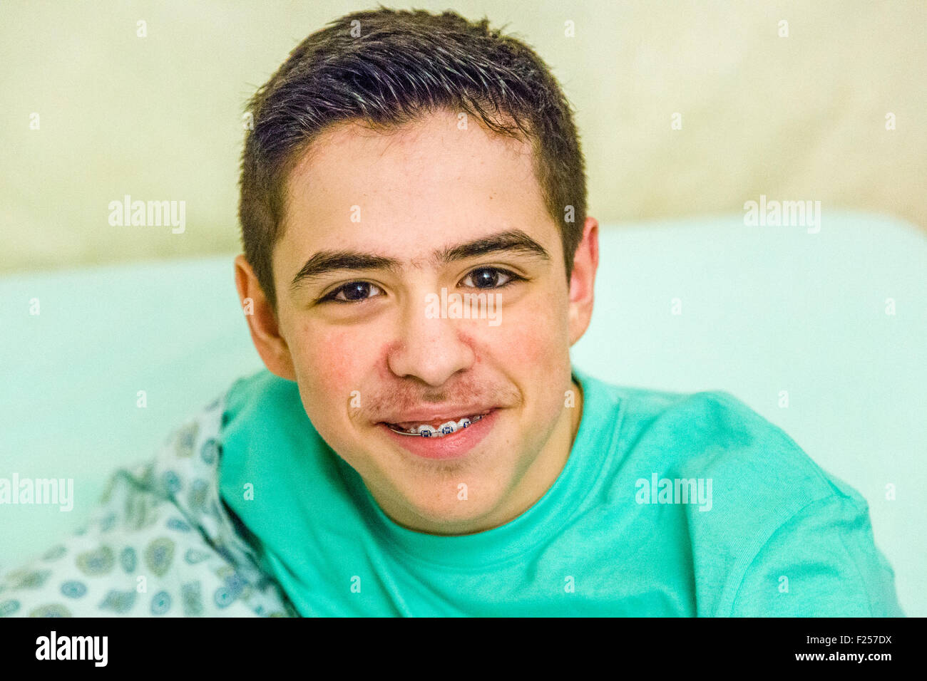 Teen boy in bed hi-res stock photography and images - Alamy