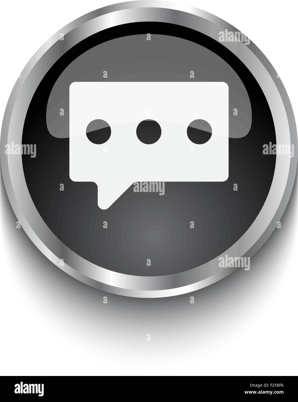 White Message symbol on black web button Stock Vector Image & Art - Alamy