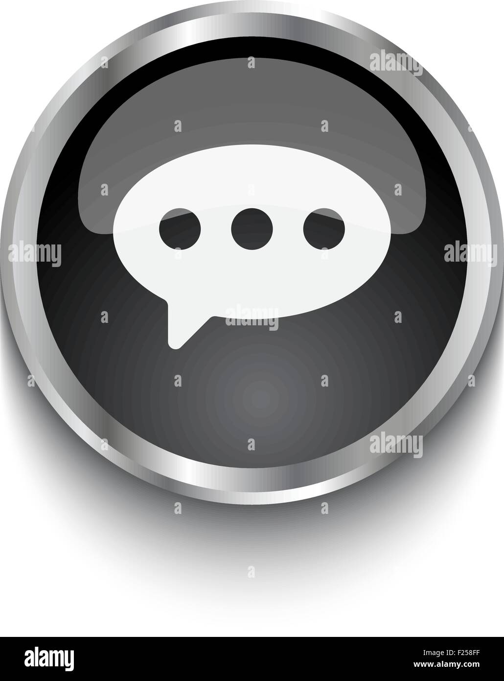 White Comment symbol on black web button Stock Vector Image & Art - Alamy