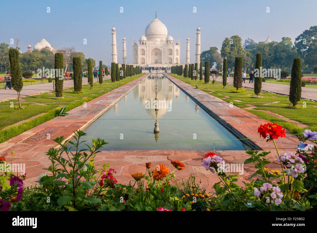 India, Uttar Pradesh state, Agra, the Taj Mahal listed as World Heritage by UNESCO Stock Photo