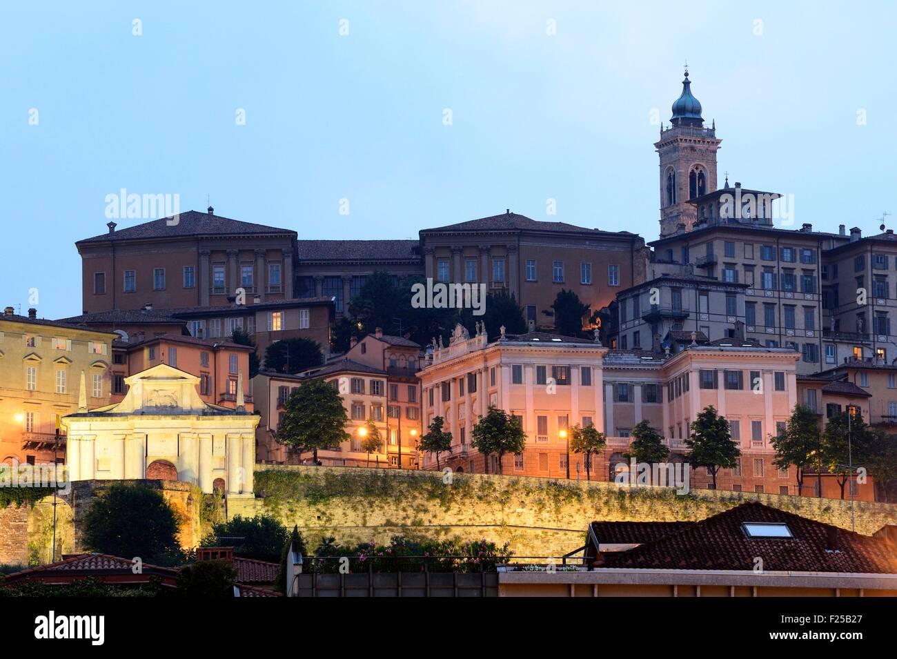 Italy, Lombardy, Bergamo, the Citta Alta (upper citty) Stock Photo