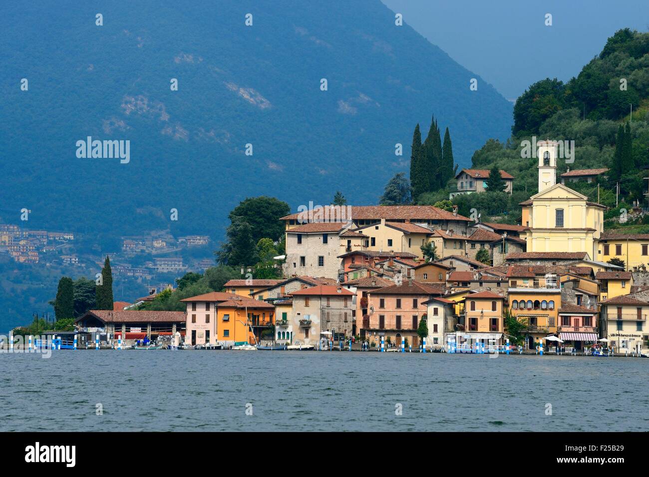 Italy, Lombardy, Iseo lake, Monte Isola island Stock Photo