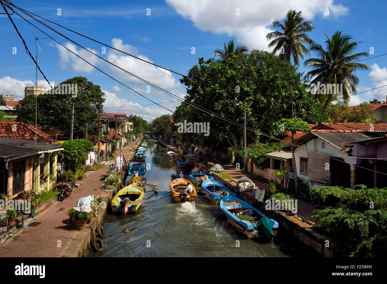 Sri Lanka, Western Province, Negombo, the old Dutch canal that goes to Colombo Stock Photo