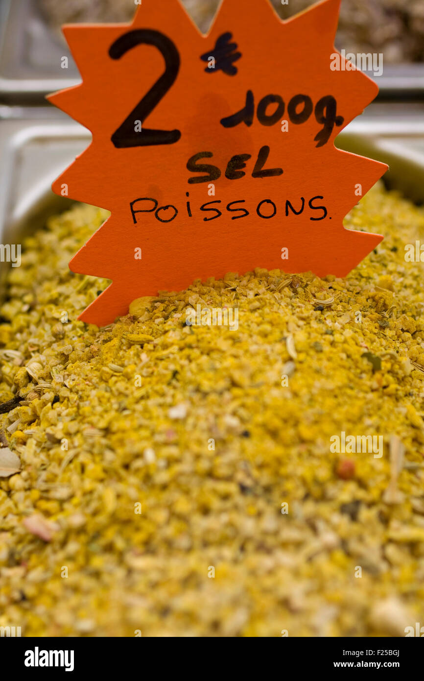Salt fish with price in a street market Stock Photo Alamy