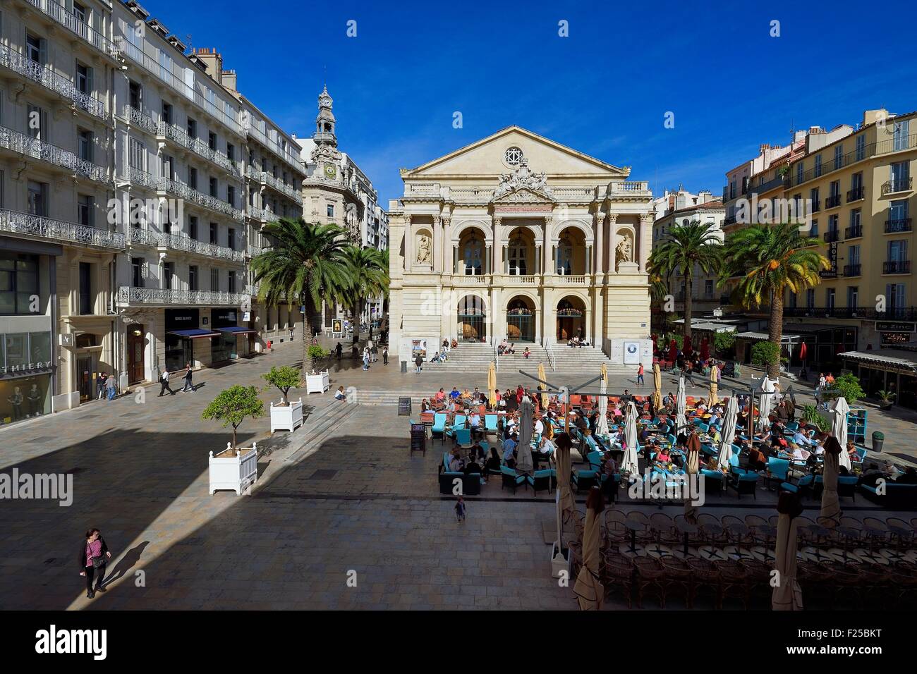 France, Var, Toulon, place Victor Hugo, the opera, former City Theatre Stock Photo