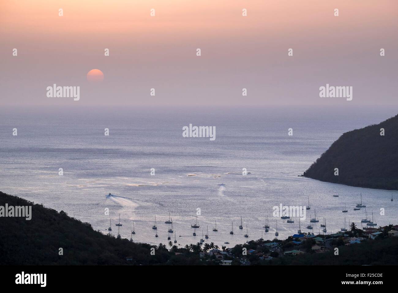 France, Martinique, Les Anses d'Arlet, sunset Stock Photo