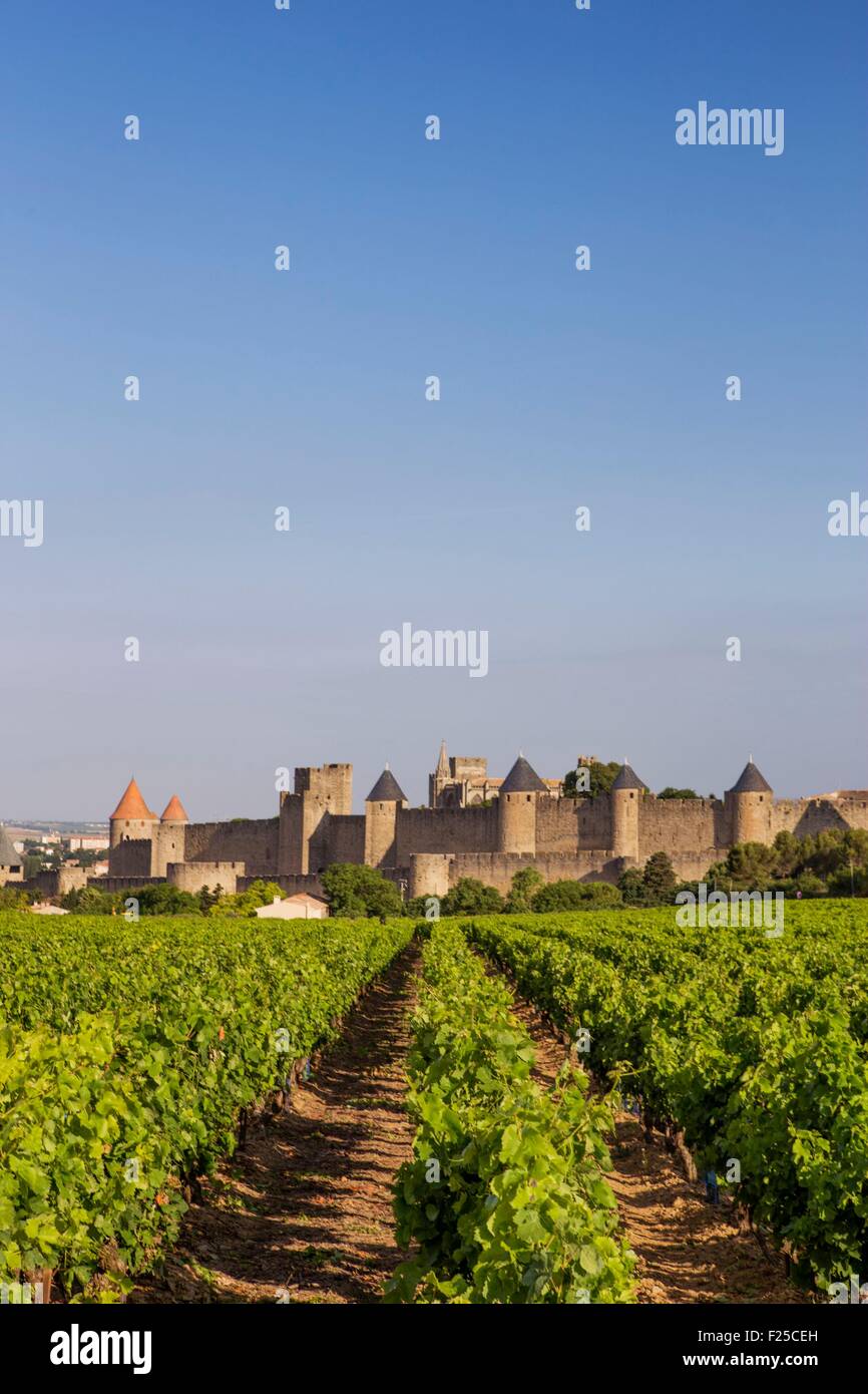 France, Aude, Carcassonne, medieval town listed as World Heritage by UNESCO Stock Photo