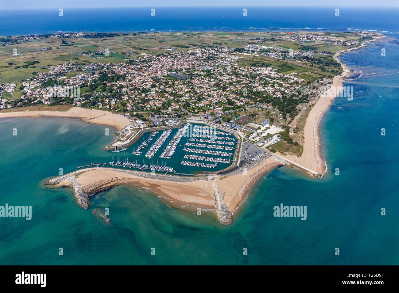 France, Charente Maritime, Saint Denis d'Oleron, the marina and the village  (aerial view Stock Photo - Alamy