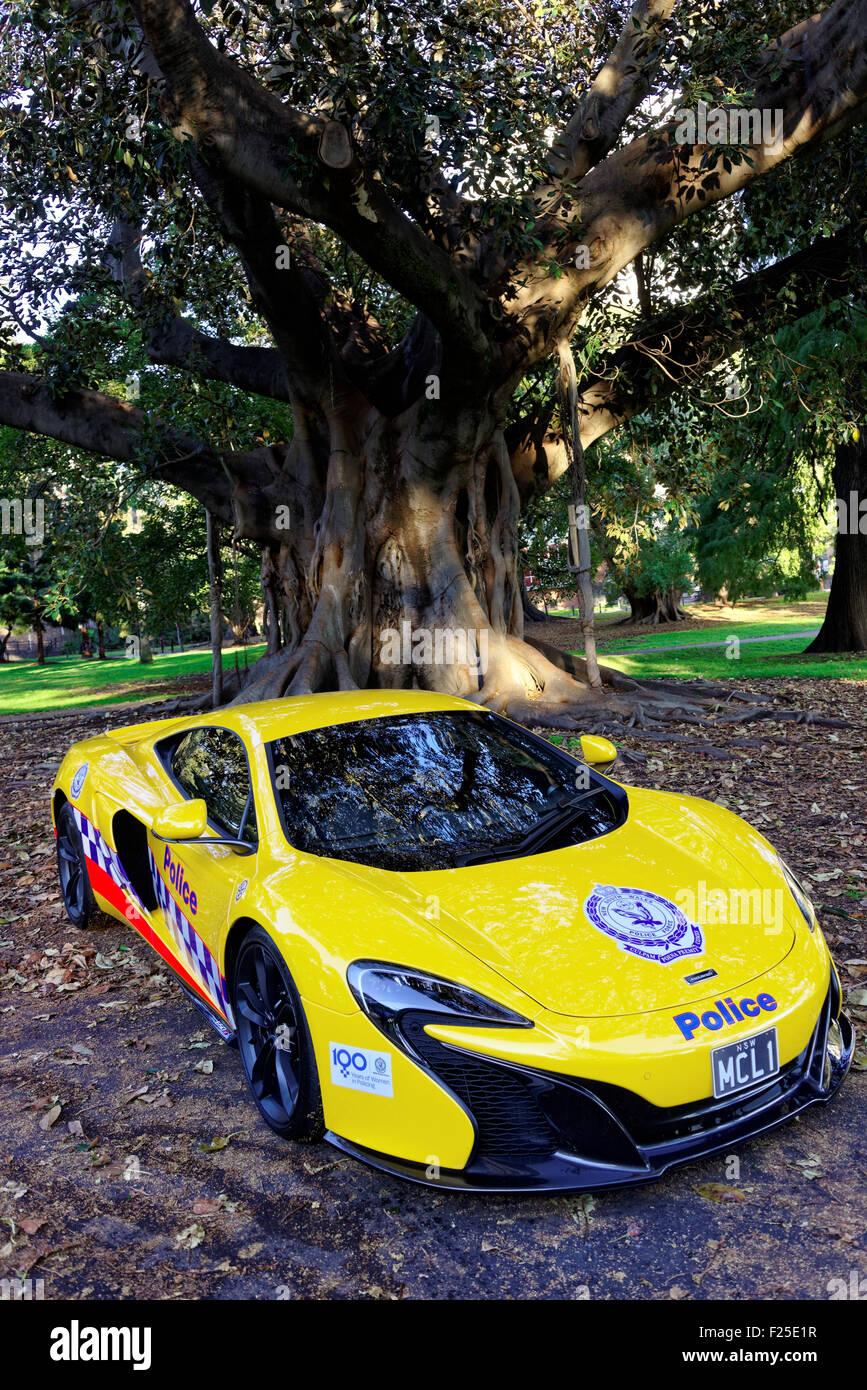 Sydney, Australia. 11th Sep, 2015. The NSW police debuted their McLaren 650S and Aston Martin Vanquish Highway Patrol Cars during the Wall-to-Wall ride to celebrate 100 years of Women in Policing operation. Credit:  MediaServicesAP/Alamy Live News Stock Photo