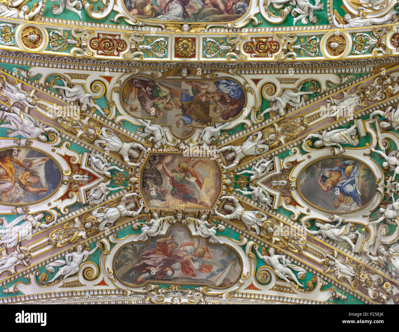 Frescoed ceiling, Basilica of Santa Maria Maggiore, Bergamo  - Italy Stock Photo