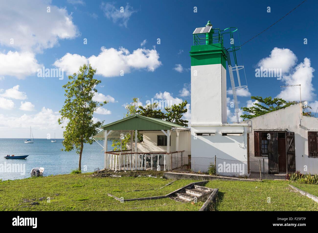 France, Guadeloupe (French West Indies), Marie Galante, Saint Louis, the lighthouse in the port Stock Photo