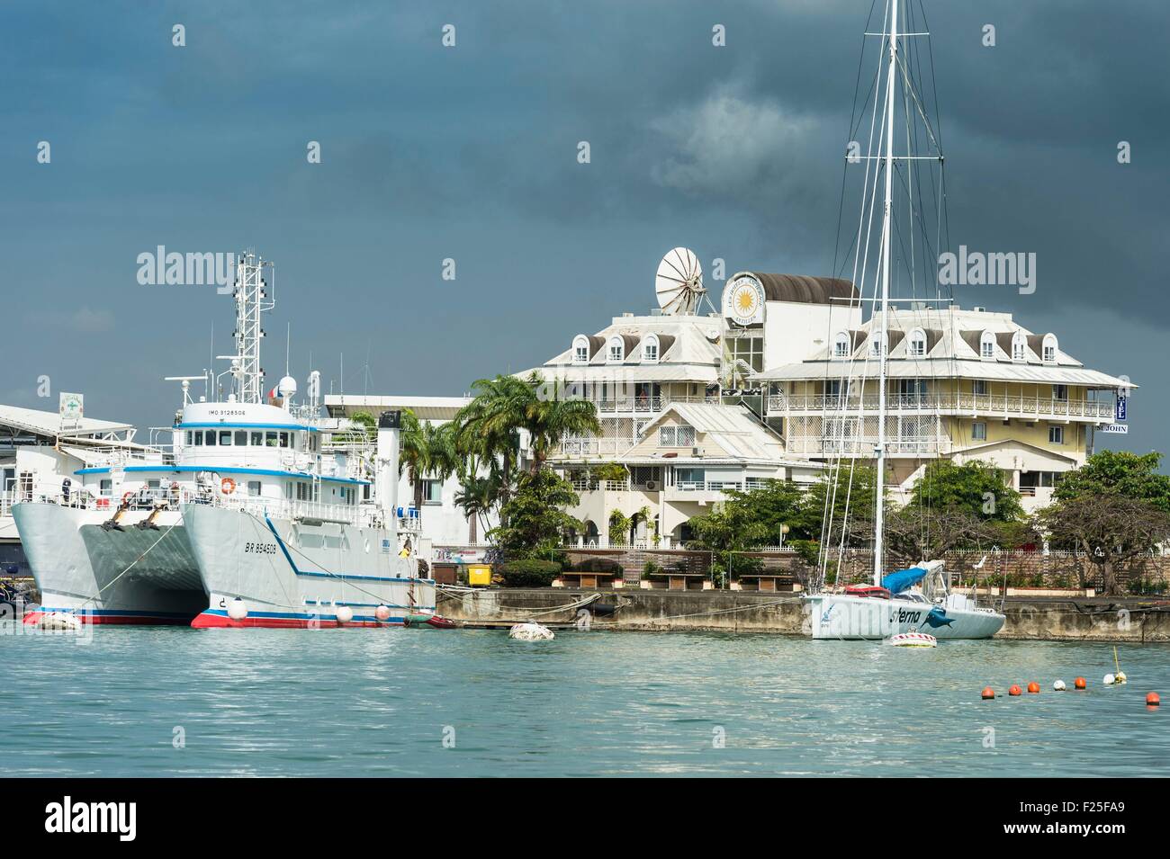 France, Guadeloupe (French West Indies), Grande Terre, Pointe a Pitre, Saint John Perse hotel Stock Photo