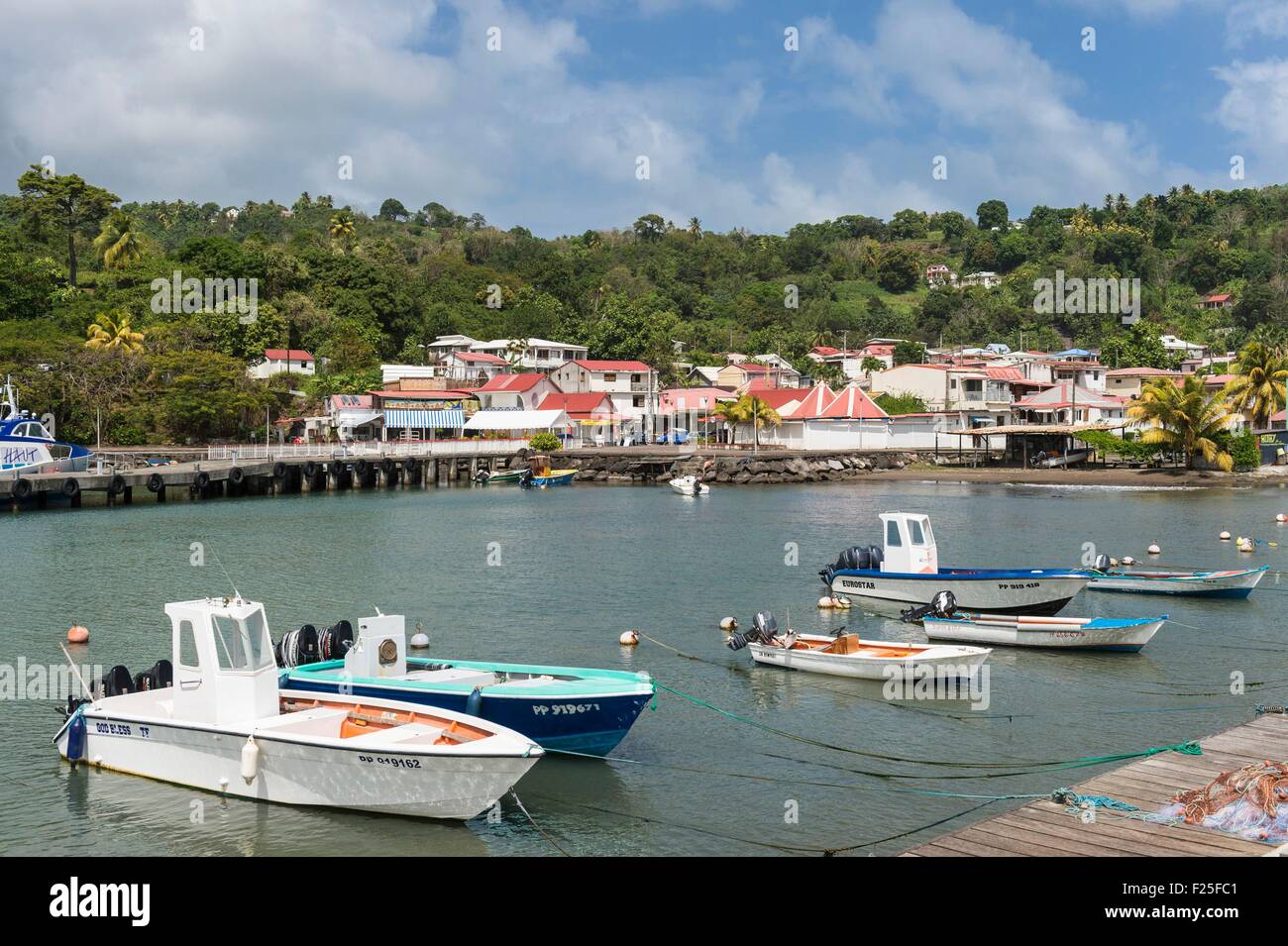 France, Guadeloupe (French West Indies), Basse Terre, Trois Rivieres, the port Stock Photo