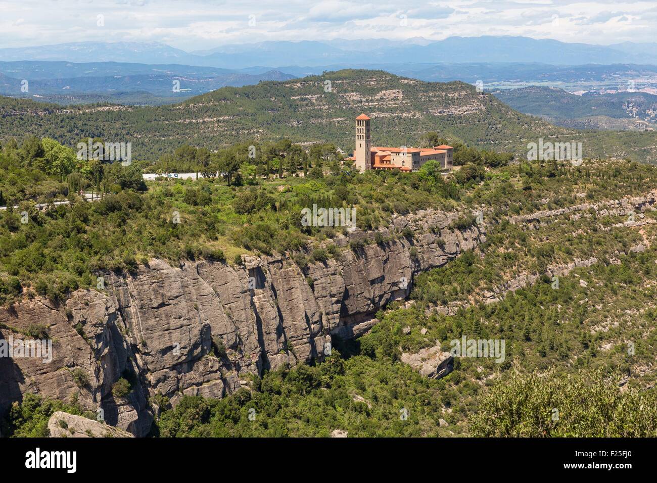 Spain, Catalonia, Barcelona province, Monistrol de Montserrat, Montserrat Serra, San Benet monastery Stock Photo