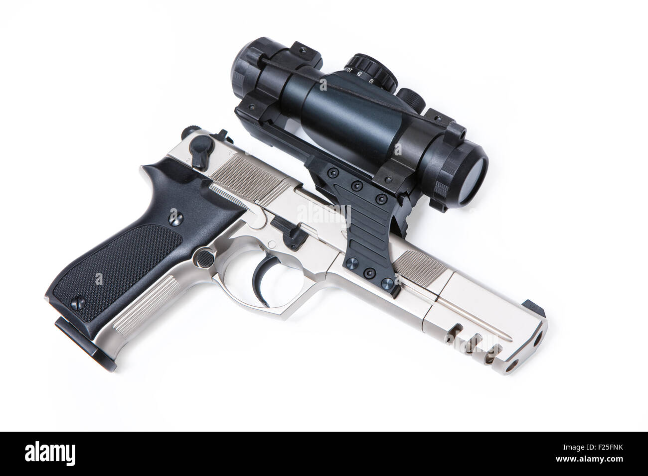 Gun with optical device Stock Photo
